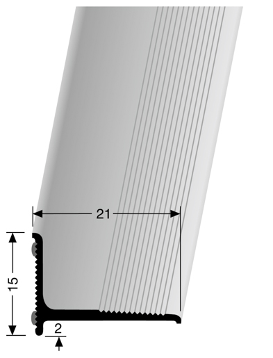 MPlus Wandabschlussprofil 369 SK 270cm 15 x 21mm Alu Silber elox. F4 Best